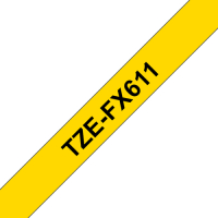 Taśma Brother 6mm czarna na żółtym elastyczna ID