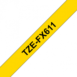 Taśma Brother 6mm czarna na żółtym elastyczna ID