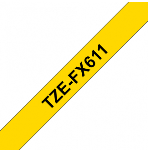 Taśma Brother 6mm czarna na żółtym elastyczna ID