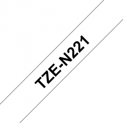 Taśma Brother 9mm czarne na białym NON LAMINATED