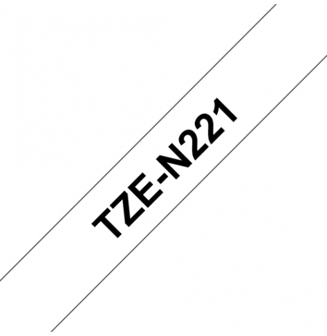Taśma Brother 9mm czarne na białym NON LAMINATED