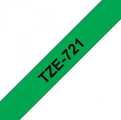 Taśma Brother 9mm czarny na zielonym