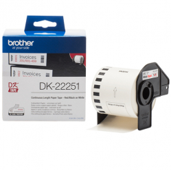 Taśma Brother Continuous Paper roll 62mm Black & Red on white