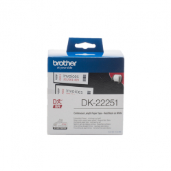 Taśma Brother Continuous Paper roll 62mm Black & Red on white