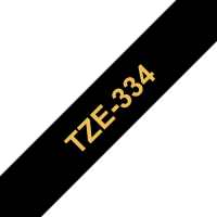 Taśma Brother 12mm złota na czarnym
