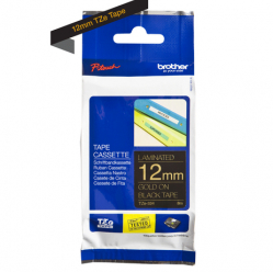 Taśma Brother 12mm złota na czarnym