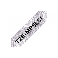 Taśma Brother 12mm srebrna w koronkę