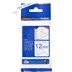 Taśma Brother 12mm niebieska na białym FABRIC TAPE