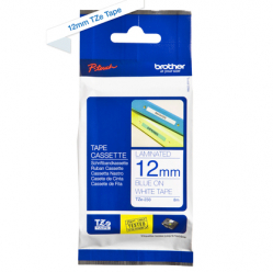 Taśma Brother 12mm niebieska na białym