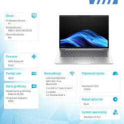 Laptop HP EliteBook 6 G1a 14 WUXGA Ryzen AI 5 340 16GB 512GB W11P 3y