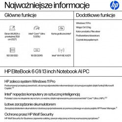 Laptop HP EliteBook 6 G1i 13 13.3 WUXGA Ultra 5-225U 16GB 512GB W11P 3Y Pike Silver 