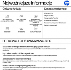 Laptop HP ProBook 4 G1i 16 WUXGA Ultra 5-225H 16GB 512GB W11P 3Y