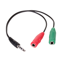 Adapter AKYGA z kablem AK-AV-08 mini Jack m / 2x mini Jack f 0.15m