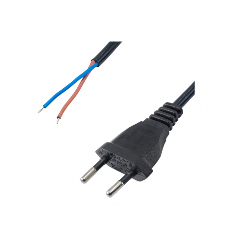 Kabel AKYGA zasilający AK-OT-05A CEE 7/16 bez zakończenia 250V/50Hz 2x0.75mm2 CU 1.5m