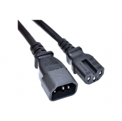 Kabel AKYGA zasilający AK-UP-05 IEC C14 C15 250V/50Hz 1m