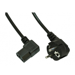 Kabel AKYGA zasilajacy AK-PC-02A katowy CCA IEC C13 CEE 7/7 250V/50Hz 1.5m