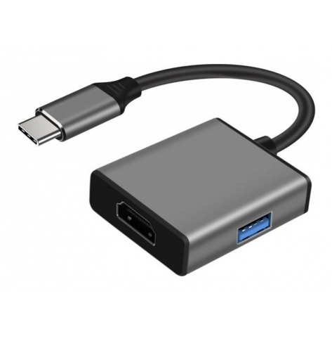 Kabel ART ADAPTER USB-C male / HDMI female 4K 30Hz + USB 3.0 PL 15cm oem
