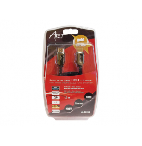 Kabel ART KABH AL-01 HDMI 1.4 m/m HQ pozlacany 1.5m ETHERNET 3D 
