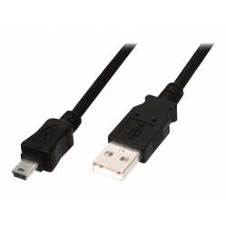 Kabel ASM AK-300108-030-S ASSMANN USB 2.0 HighSpeedCanonTyp USB A/miniUSB B (5pin) M/M czarny 3m