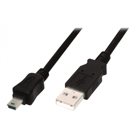 Kabel ASM AK-300108-030-S ASSMANN USB 2.0 HighSpeedCanonTyp USB A/miniUSB B (5pin) M/M czarny 3m