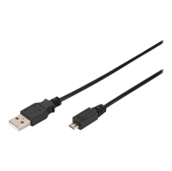 Kabel ASM AK-300110-018-S USB 2.0 HighSpeed Typ USB A/microB M/M czarny 1,8m