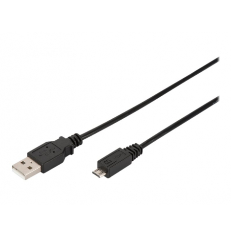Kabel ASM AK-300110-018-S USB 2.0 HighSpeed Typ USB A/microB M/M czarny 1,8m
