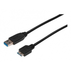 Kabel ASM AK-300116-010-S ASSMANN USB 3.0 SuperSpeed Typ USB A/microUSB B M/M czarny 1m