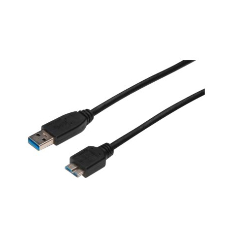 Kabel ASM AK-300116-010-S ASSMANN USB 3.0 SuperSpeed Typ USB A/microUSB B M/M czarny 1m