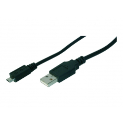 Kabel ASM AK-300127-010-S ASSMANN USB 2.0 HighSpeed Typ USB A/microUSB B M/M czarny 1m