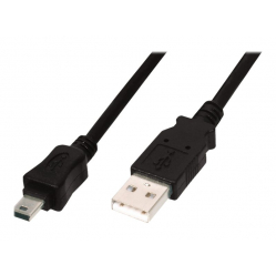 Kabel ASM AK-300130-010-S ASSMANN USB 2.0 HighSpeed Canon Typ USB A/miniUSB B (5pin) M/M czarny 1m