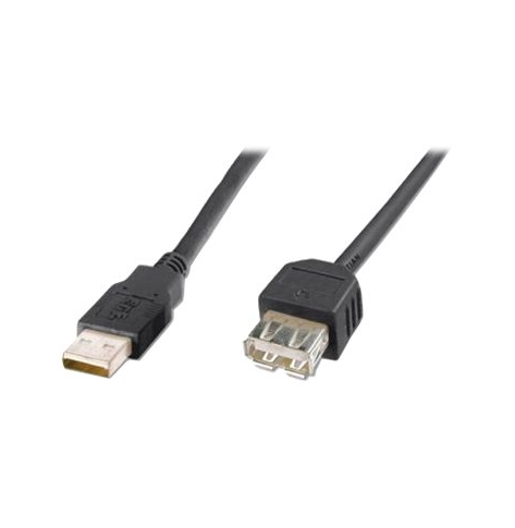 Kabel ASM AK-300200-018-S ASSMANN USB 2.0 HighSpeed Typ USB A/USB A M/z czarny 1,8m