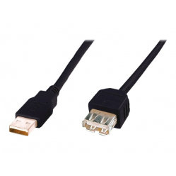 Kabel ASM AK-300202-018-S ASSMANN USB 2.0 HighSpeed Typ USB A/USB A M/z czarny 1,8m