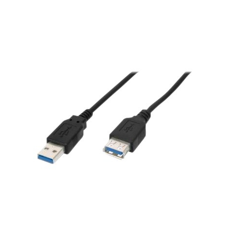 Kabel ASM AK-300203-018-S ASSMANN USB 3.0 SuperSpeed Typ USB A/USB A M/z czarny 1,8m