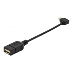 Kabel ASM AK-300313-002-S ASSMANN adapter USB2.0 HighSpeed OTG Typ microUSB B katowy/USB A M/z 0.2m