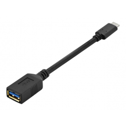 Kabel ASM AK-300315-001-S ASSMANN adapter USB 3.0 SuperSpeed OTG Typ USB C/USB A M/z czarny 0,15m