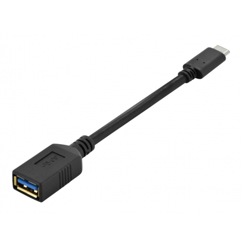 Kabel ASM AK-300315-001-S ASSMANN adapter USB 3.0 SuperSpeed OTG Typ USB C/USB A M/z czarny 0,15m