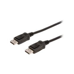 Kabel ASM AK-340100-050-S ASSMANN DisplayPort 1.1a z zatrzaskami Typ DP/DP M/M czarny 5m