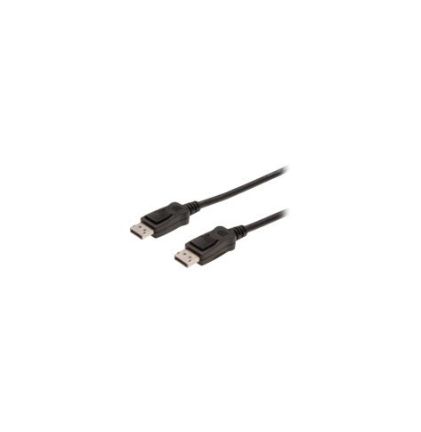 Kabel ASM AK-340100-050-S ASSMANN DisplayPort 1.1a z zatrzaskami Typ DP/DP M/M czarny 5m
