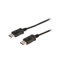 Kabel ASM AK-340100-100-S ASSMANN DisplayPort1.1 z zatrzaskami Typ DP/DP M/M czarny 10m