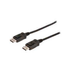 Kabel ASM AK-340103-050-S DisplayPort z zatrzaskami 1080p FHD Typ DP/DP M/M czarny 5m