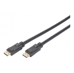 Kabel ASM AK-340105-200-S DisplayPort ze wzmacniaczem 4K UHD Typ DP/DP M/M czarny 20m