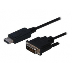 Kabel ASM AK-340301-010-S ASSMANN Displayport 1.1a z zatrzaskiem Typ DP/DVI-D (24+1) M/M czarny 1m