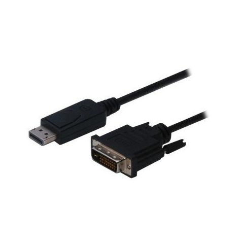 Kabel ASM AK-340301-010-S ASSMANN Displayport 1.1a z zatrzaskiem Typ DP/DVI-D (24+1) M/M czarny 1m