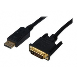 Kabel ASM AK-340301-030-S ASSMANN Displayport 1.1a z zatrzaskiem Typ DP/DVI-D (24+1) M/M czarny 3m