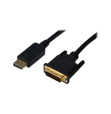 Kabel ASM AK-340301-030-S ASSMANN Displayport 1.1a z zatrzaskiem Typ DP/DVI-D (24+1) M/M czarny 3m