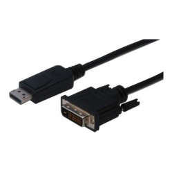 Kabel ASM AK-340301-050-S ASSMANN Displayport 1.1a z zatrzaskiem Typ DP/DVI-D (24+1) M/M czarny 5m