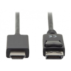 Kabel ASM AK-340303-030-S DisplayPort 1.2 z zatrzaskiem 4K UHD Typ DP/HDMI A M/M czarny 3m