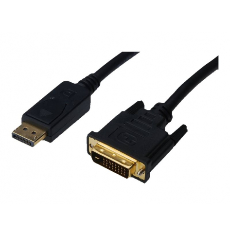 ASM AK-340306-020-S Displayport z zatrzaskiem 1080p FHD Typ DP/DVI-D (24+1) M/M czarny 2m