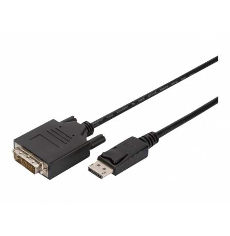 Kabel ASM AK-340306-030-S Displayport z zatrzaskiem 1080p FHD Typ DP/DVI-D (24+1) M/M czarny 3m