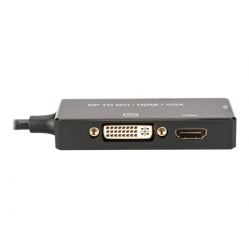 ASM AK-340418-002-S ASSMANN Adapter DisplayPort 1 na 3 HDMI+DVI+VGA multimedialny 0,2m